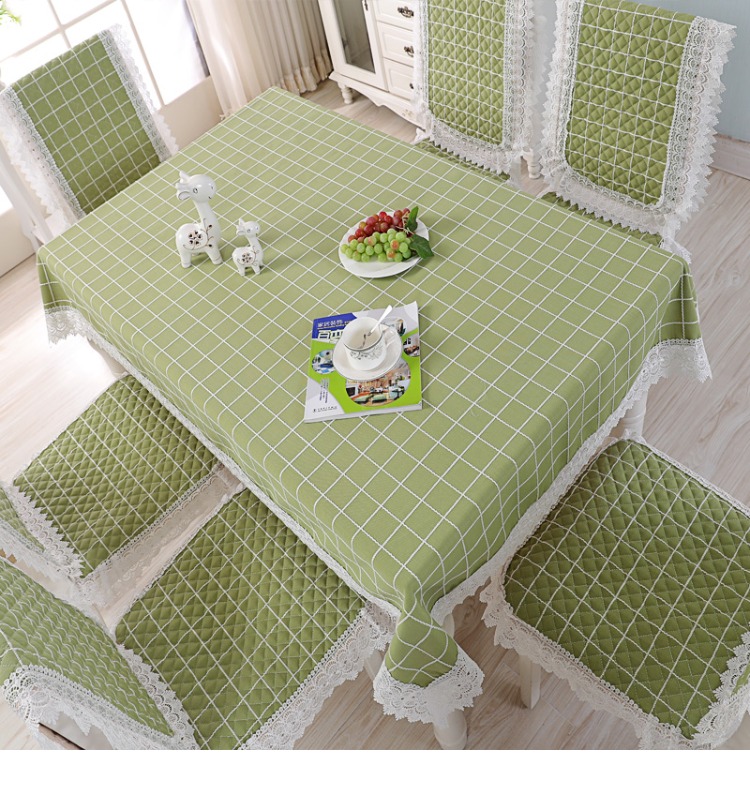 Khăn trải bàn bằng vải cotton và vải lanh nhỏ tươi bàn vải bọc ghế đặt ghế nhà bìa đơn giản hiện đại lưới - Khăn trải bàn khăn trải bàn ăn đẹp