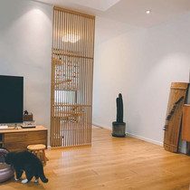 Fu Ye Japanese wooden living room partition Nordic cherry wood entrance screen partition Oak toilet partition