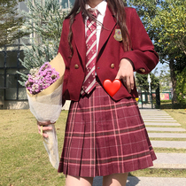  jk uniform autumn and winter suit Sha Hua grid skirt Japanese suit college style winter suit jacket full set of genuine spot