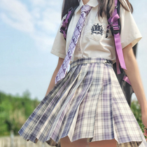  Gentle knife jk uniform skirt grid skirt genuine spot half-body college style short skirt pleated skirt Childrens summer rabbit Ji She