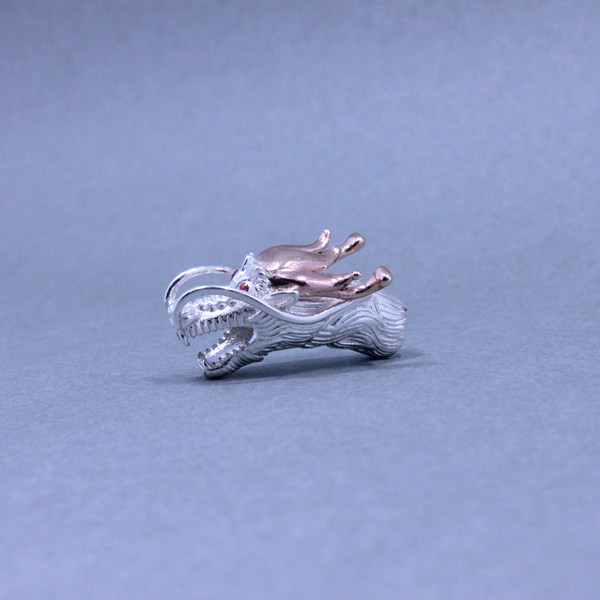 Fishing son, dragon head knife pendant, hand rope bead, umbrella rope pendant, flashlight pendant, key pendant, EDC accessories, sterling silver and copper mixed welding