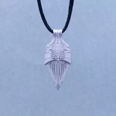 Fishing fish pure titanium TA2 tooth pendant Pendant rope pendant EDC accessories Tool jewelry one-piece carved molding