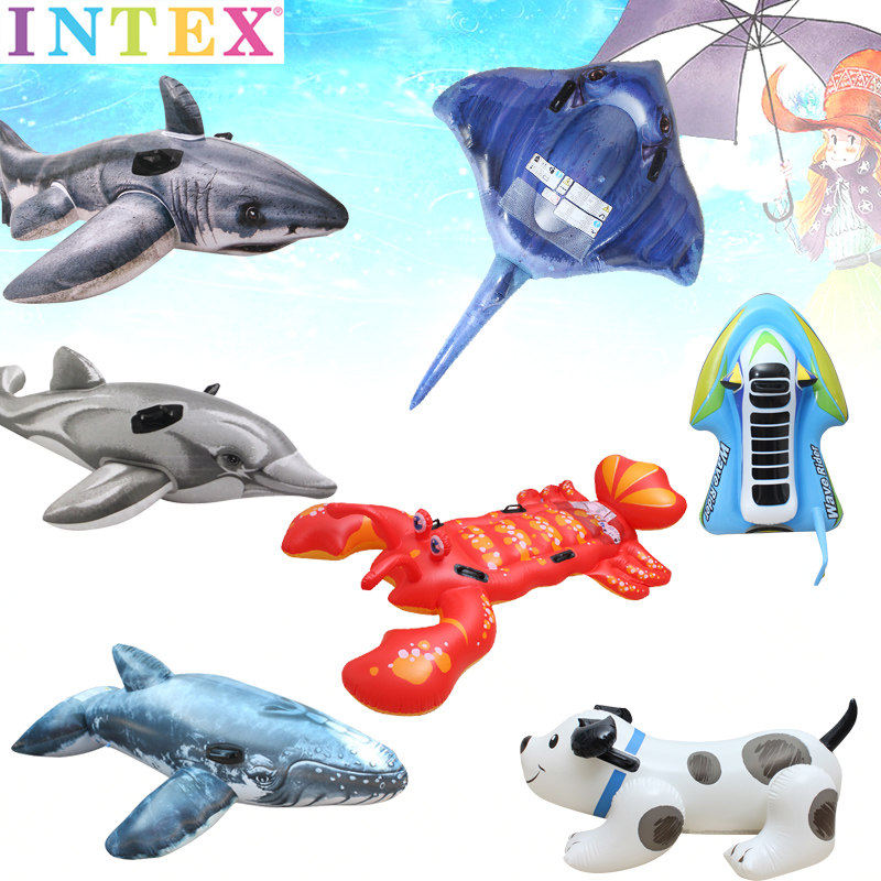 INTEX children adult water animals sitting on inflatable toys Grand Turtle Fire Birds floating swimming rings