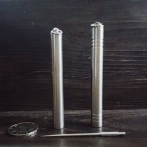 All stainless steel toothpick tube titanium steel pill capsule bottle multi-purpose waterproof chamber sealed can portable metal toothpick box