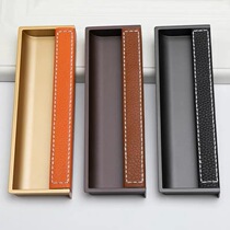 Genuine Leather Handle Wardrobe Cabinet Handle Cabinet Door Concealed handle concealed notch handle drawers Embedded invisible
