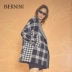 Sản phẩm mới của Bernini / Bernini Áo len kẻ sọc retro kẻ sọc giữa dài 8B705KS - Trung bình và dài Coat