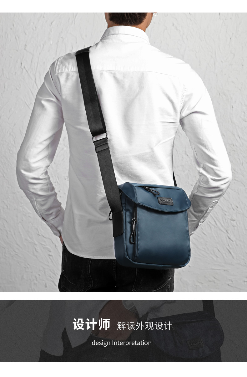 Túi đeo vai nam Túi xách nam 2018 Mới Tide Thương hiệu Canvas Casual Oxford Túi đeo chéo nhỏ túi da cá sấu