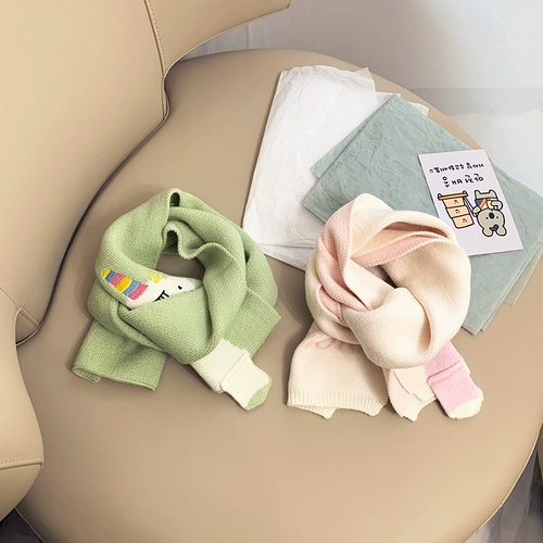 蜜嘉熊 Детский зимний удерживающий тепло милый шарф, модный трикотажный шарф-платок для принцессы