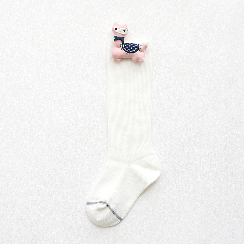 Mùa thu 2019 vớ trẻ em mới hoạt hình alpaca cô gái vớ bê mùa xuân và mùa thu mỏng bé cọc cọc - Vớ tất trẻ em cao cổ