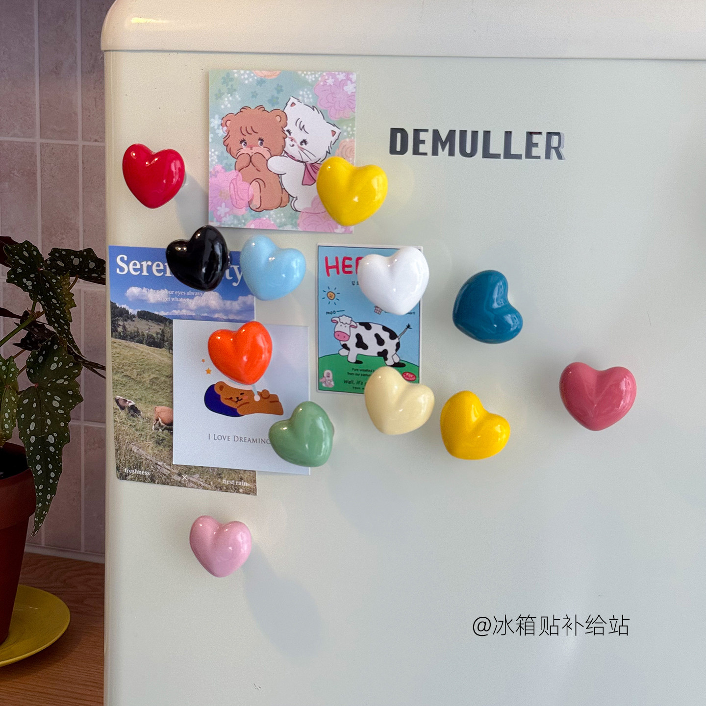 Dopamine color ceramic love strong magnetic hook