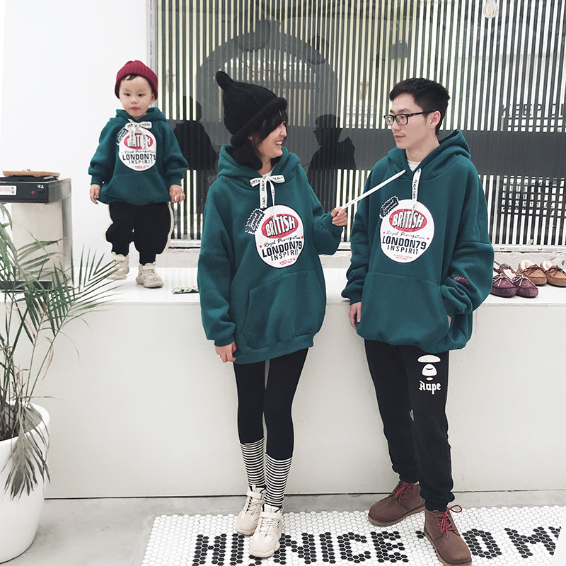 Cha mẹ mặc con mùa đông Tết dày đỏ áo đỏ mẹ và con trai áo len Yang gas nữ cộng với nhung gia đình năm mới đồ cặp gia đình