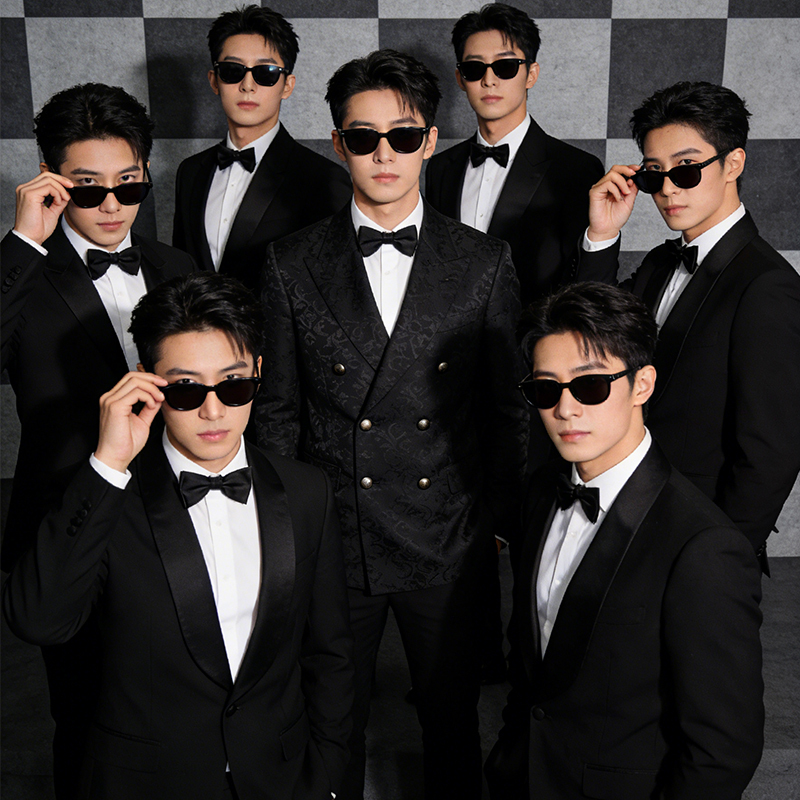 Wedding Photo Props Men's Sunglasses Wedding Atmosphere Groomsmen Groom Big-Name Sunglasses Glasses with a Sense of Sophistication