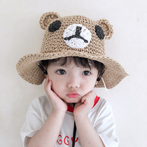 Baby visor hat summer thin boys breathable cool hat Female baby travel sun sunscreen childrens straw hat tide