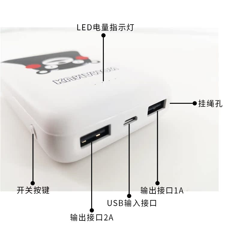 Nhật Bản Kumamoto Kumamoto chính hãng điện thoại di động sạc kho báu 10.000 mA phiên bản giới hạn nhỏ nhanh phí có thể lên máy bay - Ngân hàng điện thoại di động sạc dự phòng samsung chính hãng