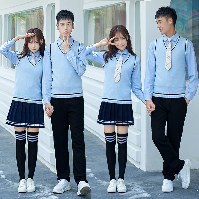 School uniform suit preppy style autumn British junior high school students Japanese chorus graduation performance Korean class uniform