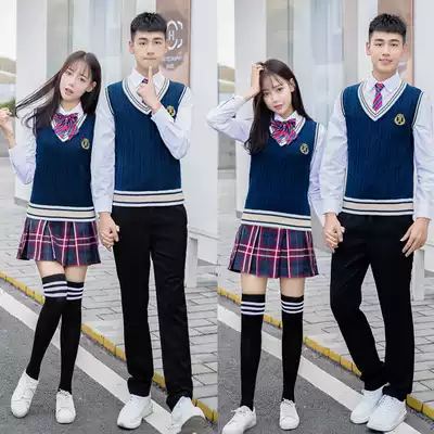 School uniform set middle school students College Wind Autumn Primary School Junior High School High School Spring and Autumn class uniform British graduation chorus Korean version
