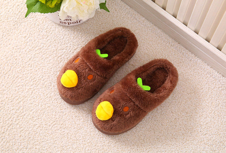 Pantoufles enfants en suède pour hiver - semelle caoutchouc - Ref 1033008 Image 27