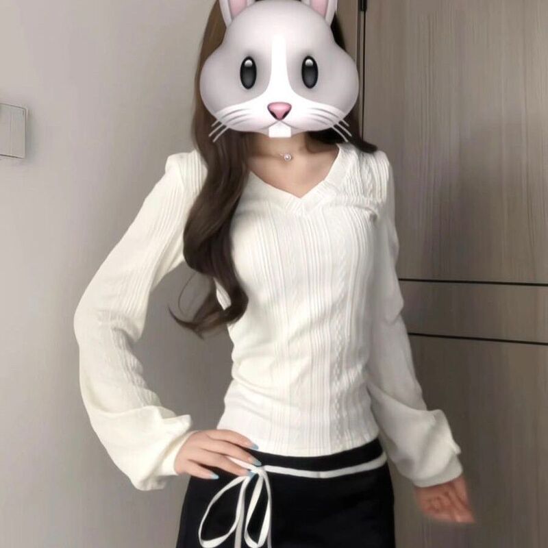 I Love It so Much! !【Pure Desire Shirt】Korean-Style Campus Style Long-Sleeve T-Shirt for Women, Ins Super Popular, Slimming Base Shirt for Autumn and Winter.