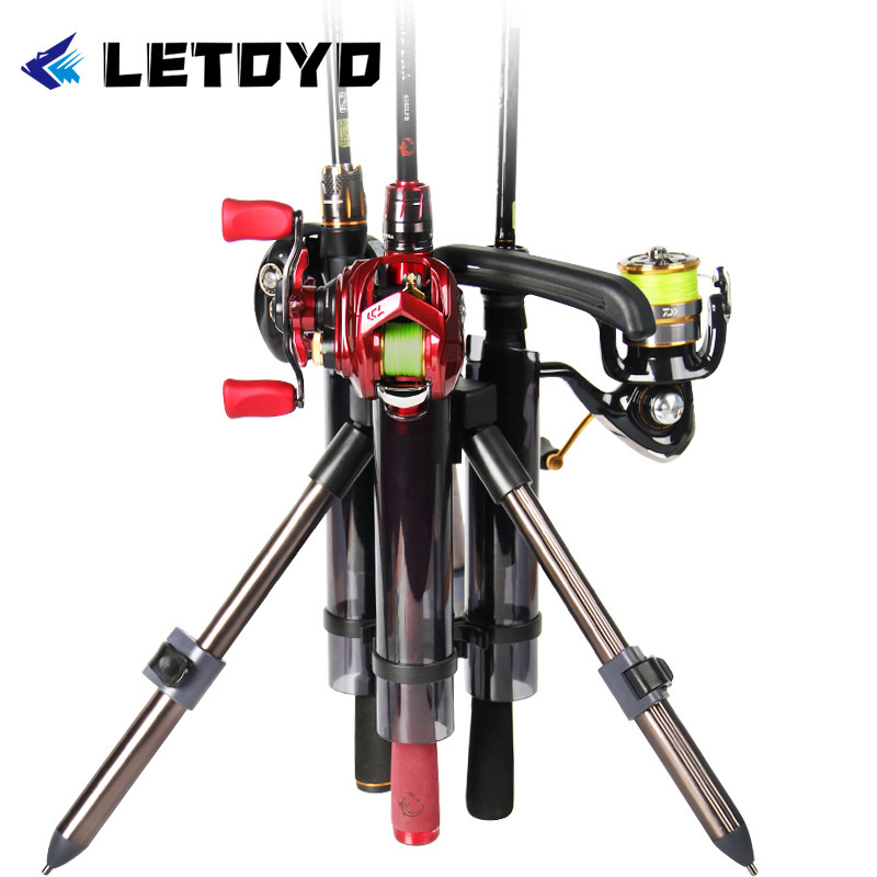 Letoyo Fishing Rod Tripod Stand Rod Holder Fishing Rod Bracket Aluminum Alloy Portable Lure Rod Stand