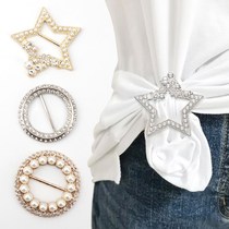 Clothes corner knotted buckle non-slip high-end simple buckle female waist creative all-match silk scarf buckle hem buckle fixed decoration