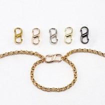 Bag with fixed clip buckle shortening bag chain collection short girl bag length bag accessories buckle leather bag hardware side lock