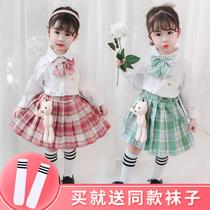 6 children jk uniforms 2 girls spring autumn clothing 4 long sleeves 5 female baby kindergarten 7 years old childrens college wind dress 8