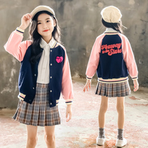 6 Children Spring Autumn Jacket 7 Fall New 12 Year Old Girl Tide Card Sports Clothes 8 Autumn Clothes Baseball Suit Blouse Tide 9