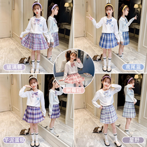 Girl Autumn Clothing Suit Children Jk Uniform Skirt Academy Wind Genuine Suit Skirt Elementary School Childrens Plexu Skirt Spring Autumn Long Sleeves