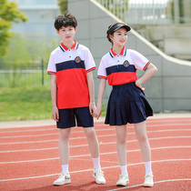 School uniform set junior high school students sports summer clothes fifth grade class uniforms summer new custom BT36D66