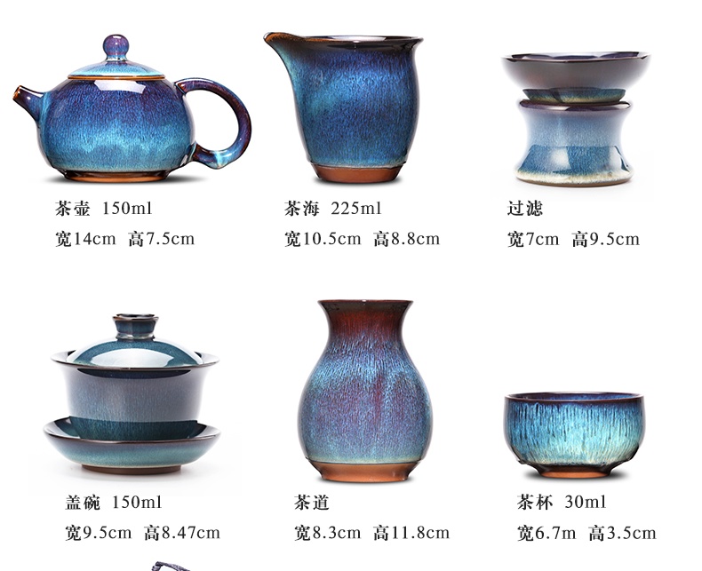 TaoMingTang fambe masterpieces kung fu tea set household TuHao wiredrawing built red glaze, silver cups