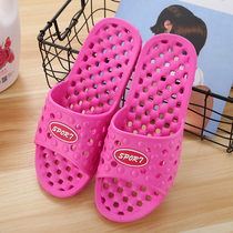 Bathroom hollow slippers female summer couple non-slip soft bottom bath leaky breathable massage hotel hotel cool slippers male