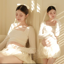 2200 Кинодома Беременные Женщины Фотокостюмы Чистое Желание Ветер Симпатичная маленькая фреска Повседневная домашняя одежда для того чтобы с# делать прокат дома