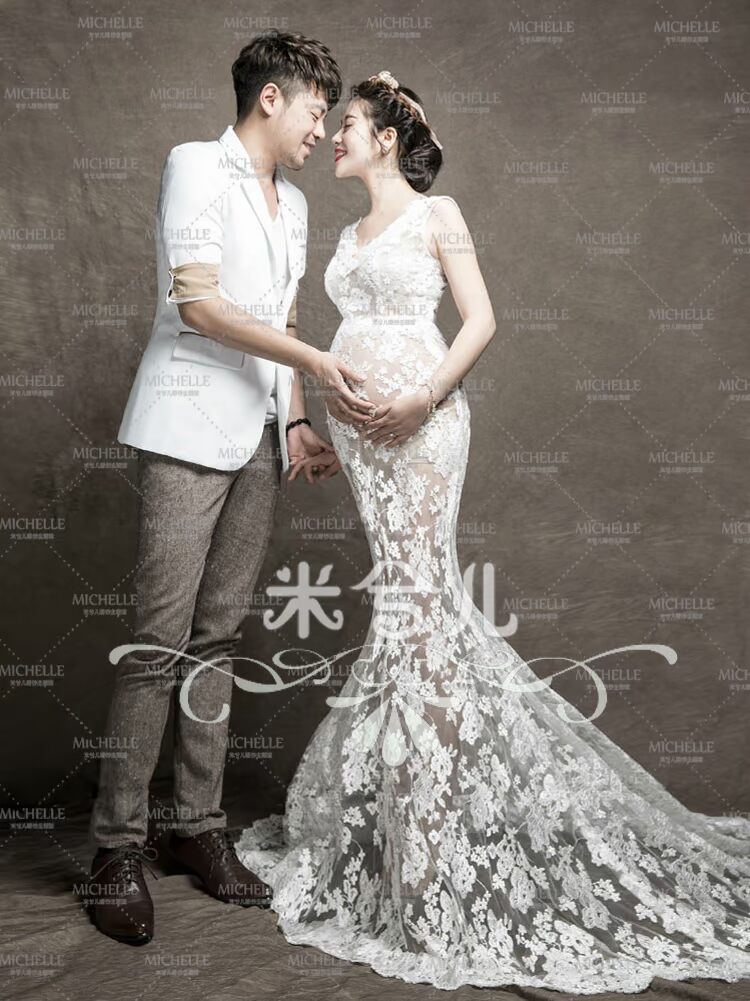 2018 ảnh mới studio phụ nữ mang thai ảnh quần áo chụp ảnh nghệ thuật ảnh phối cảnh ren bà bầu cho thuê váy áo bầu công sở
