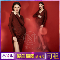 8795 Exhibitions New Movie Houses Pregnant Women Photo Costumes Sexy Luxury Gown Gestation Mothers Write Real Art Clothes For Hire