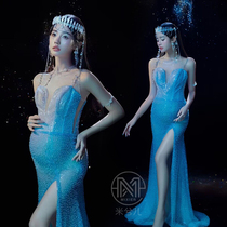 2352 Pregnant Woman Photo Costumes New Movie studio Photography Write a real high-end small crowdlighting Pivot Gown Dress out of lease