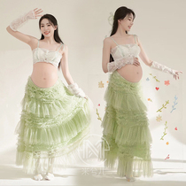 2198 Spring Summer Film Pregnant Woman Photographed to Write True Clothing Cute Son Girl Little Fresh Lace Pendant With Skirt out of lease