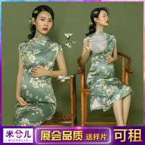 804 Exhibitions New Movie Houses Pregnant Women Photo Costumes Retro Improved Qipao Boomer Pregnancy Photos Written Real Clothes Hire