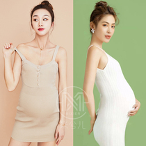 829 New Shadow Building Pregnancy Pregnant Woman Photo Clothing Big Code Manmade Knitted Dress Big Belly Photo Write Real Clothes Rental