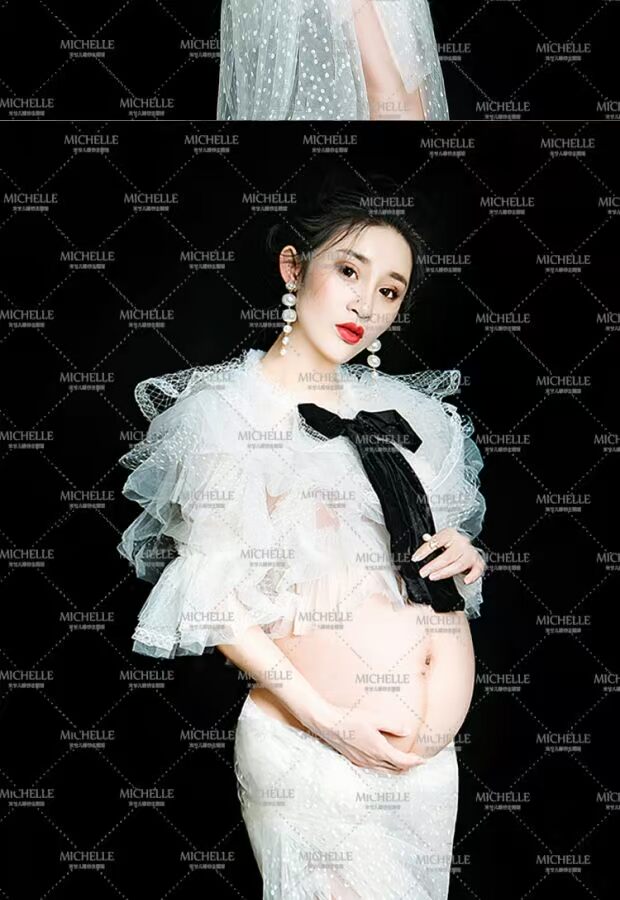 8106 cho thuê bà bầu ảnh quần áo phối cảnh mới lưới áo chụp ảnh studio ảnh nghệ thuật quần áo bà bầu quần áo bầu công sở