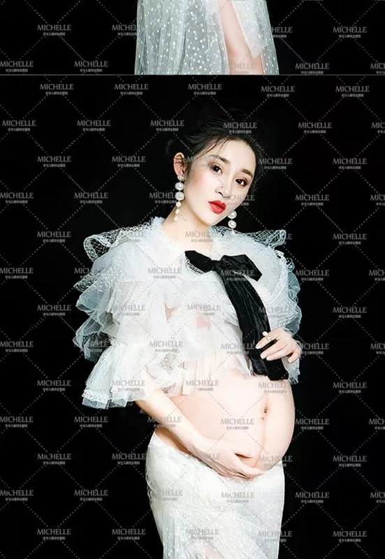 8106 cho thuê bà bầu ảnh quần áo phối cảnh mới lưới áo chụp ảnh studio ảnh nghệ thuật quần áo bà bầu đầm bầu thiết kế