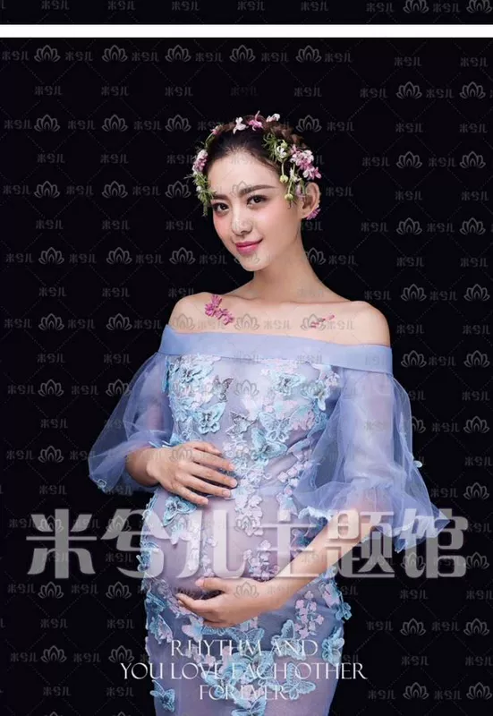 2018 ảnh mới studio phụ nữ mang thai ảnh quần áo thêu organza váy đẹp làm đẹp cho thuê quần áo ảnh