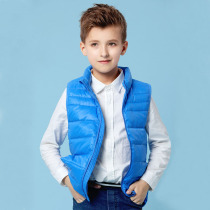 Annai childrens clothing Autumn and winter boys and girls nylon down vest Medium and large childrens close-fitting thin liner vest Parent-child outfit