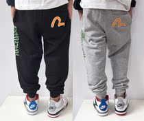 Tide 2022 Spring autumn season children male and female childrens children full cotton wool circles fabric sports pants Buddha head M sports pants