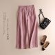 Spring and Summer Linen Casual Pants, Thin Cotton-Linen Wide-Leg Pants, Straight-Leg Pants, Drapey Loose Nine-Point Pants, Women's Pastoral Style
