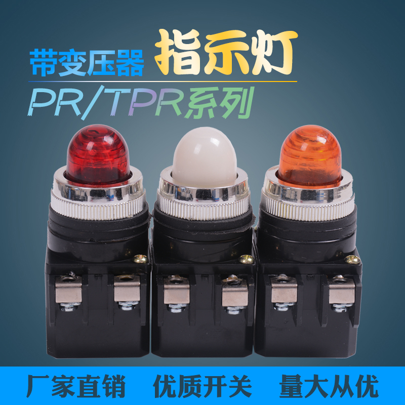 TPR-30 drilling 25mm switch button signal lamp with transformer indicator light 110220380 V