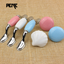 Yellow blue ceramic door handle wardrobe cabinet drawer handle cabinet childrens room handle cabinet door childrens handle