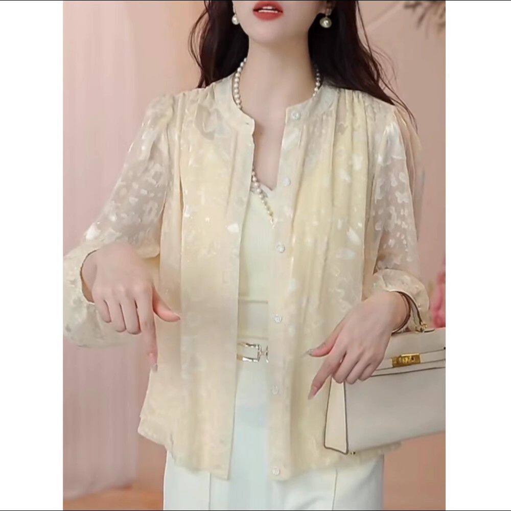 2025夏新款时尚优雅气质防晒衣开衫显瘦外套宽松显瘦女士衬衫上衣