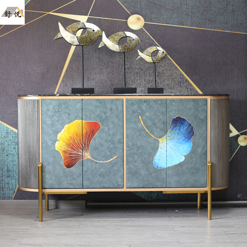 Light Extravagant Marble Xuanguan Cabinet Multifunction Door Hall Decoration Cabinet Modern Entrance Dining Side Cabinet Living Room Leaning Against Wall Containing Cabinet-Taobao