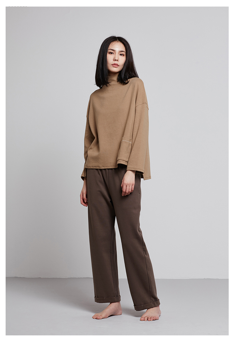 Bộ đồ ngủ hoa coco nữ mùa thu và mùa đông cotton dài tay đa năng màu sắc cơ bản rắn có thể mặc bên ngoài mùa thu quan lot nu