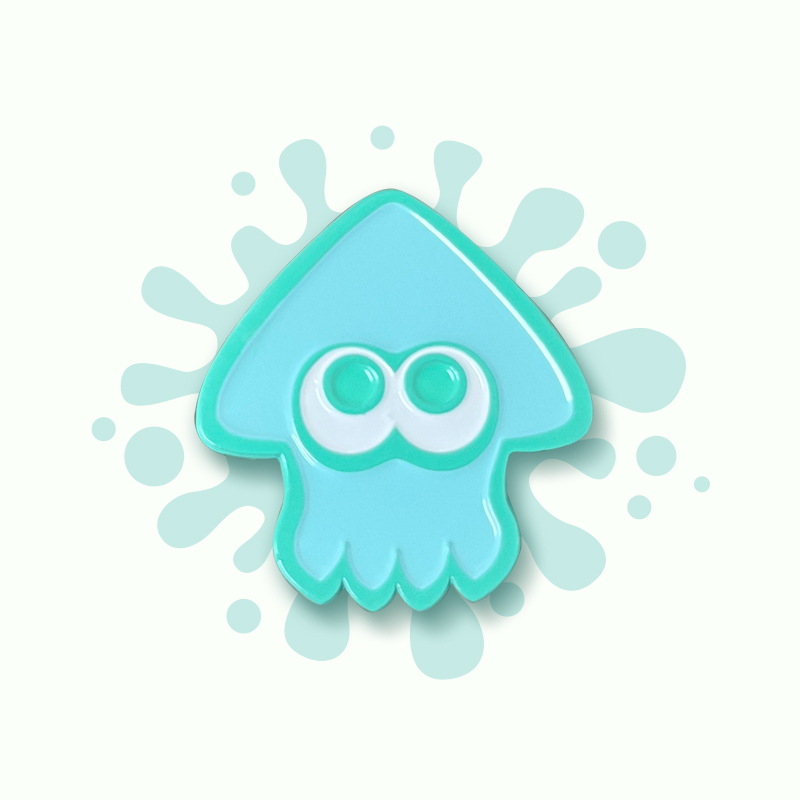 Splatoon 3 Switch Game Merchandise Mint Green Squid Metal Badge